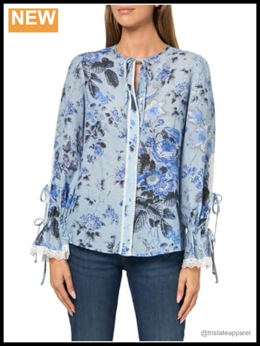 Kobi Halperin Daisy Blouse Printed Floral Long Sleeve Blouson Top